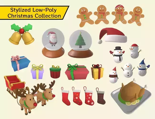 Stylized Low-Poly Christmas Collection 