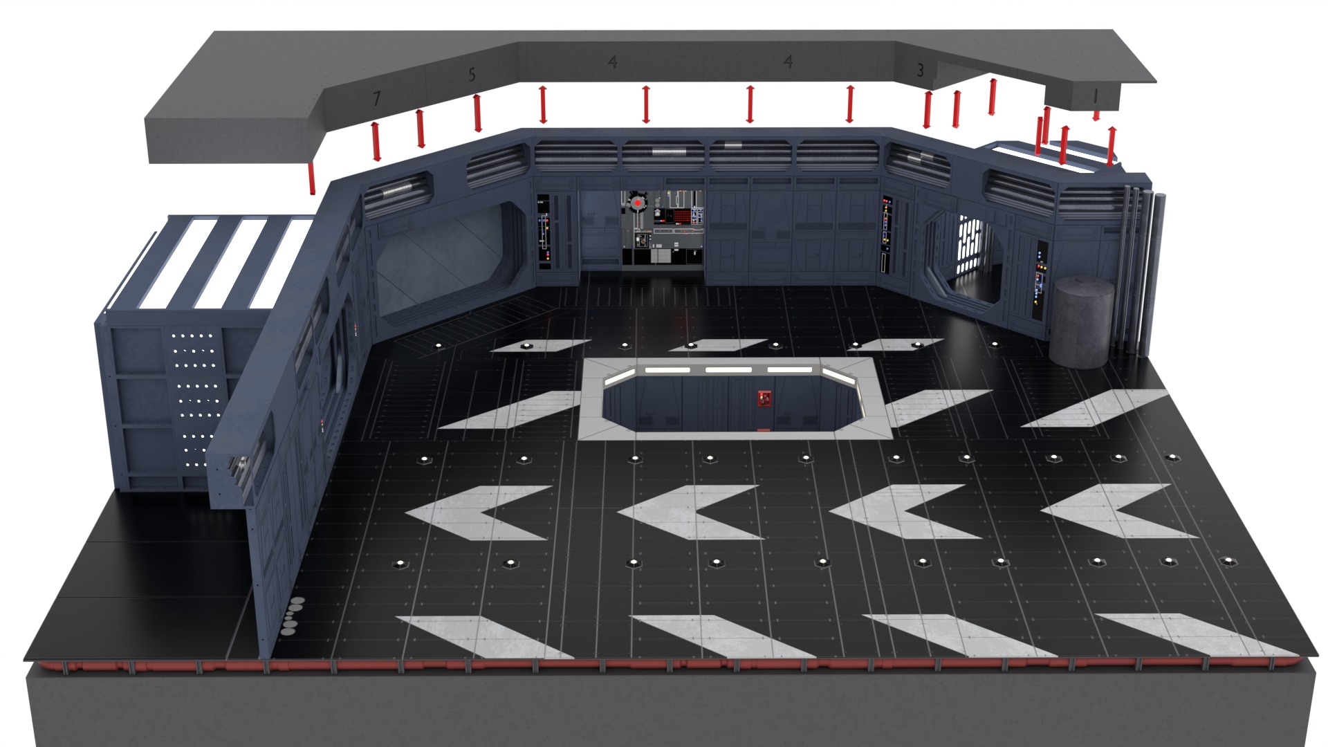 Set 1 - Death Star Docking bay 2037 1-6 scale Hottoys  3D Model Collection_77