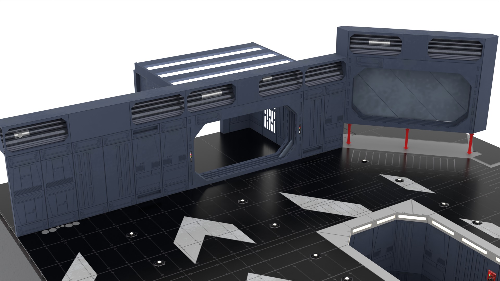 Set 1 - Death Star Docking bay 2037 1-6 scale Hottoys  3D Model Collection_71