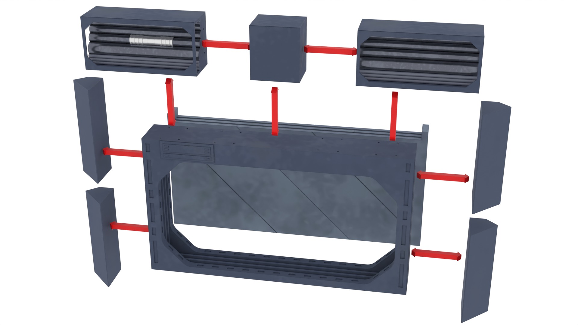 Set 1 - Death Star Docking bay 2037 1-6 scale Hottoys  3D Model Collection_33