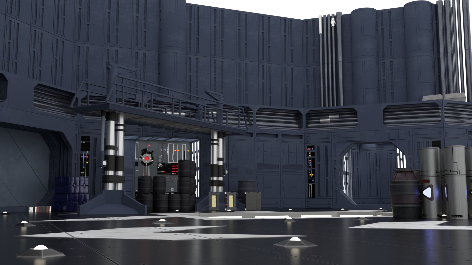 Set 1 - Death Star Docking bay 2037 1-6 scale Hottoys  3D Model Collection_13