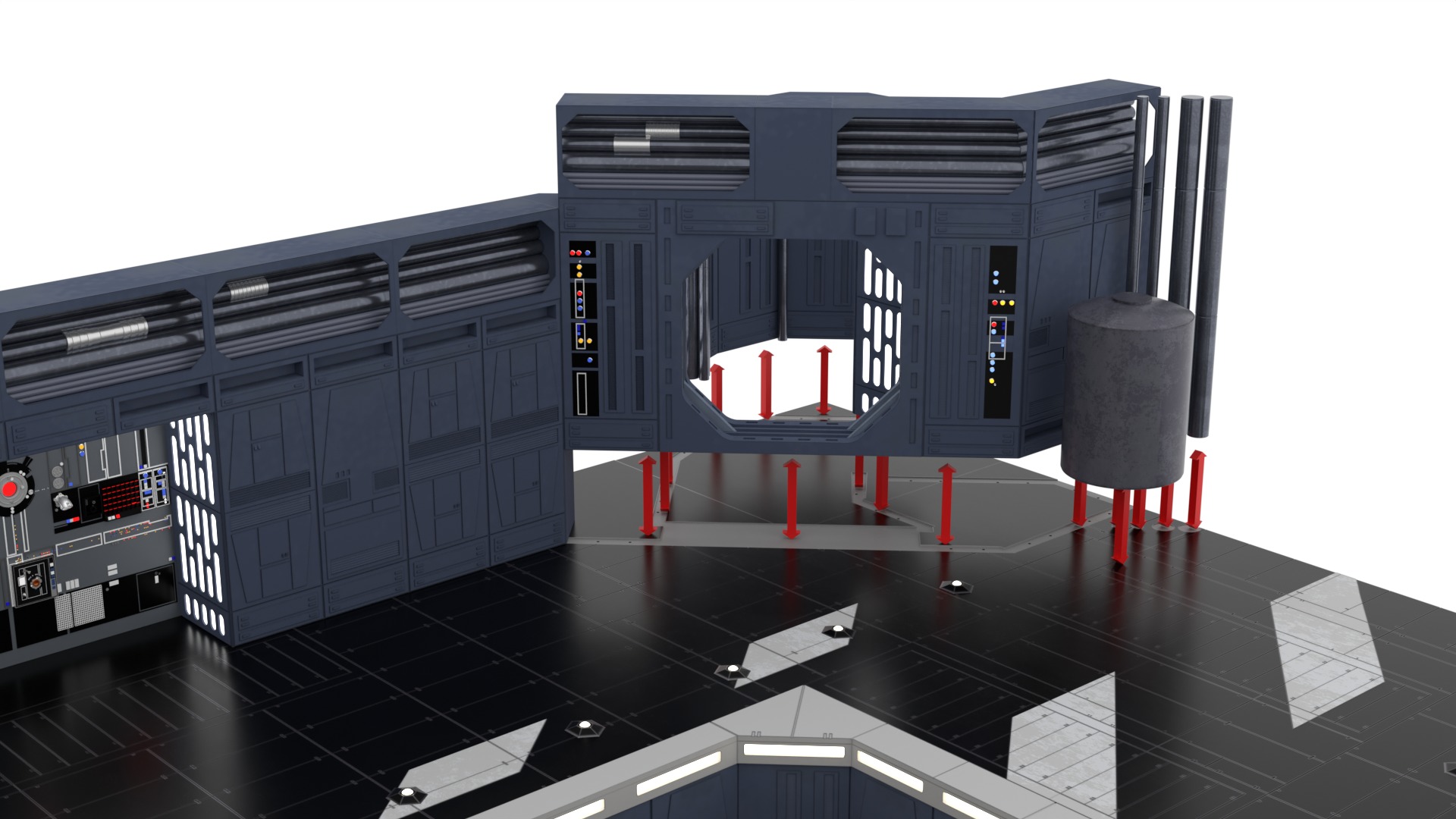 Set 1 - Death Star Docking bay 2037 1-6 scale Hottoys  3D Model Collection_75