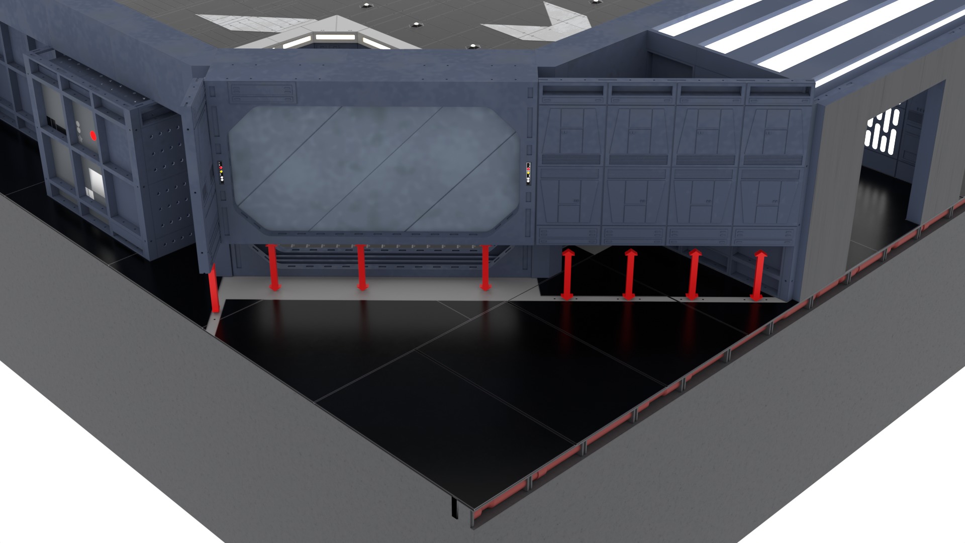 Set 1 - Death Star Docking bay 2037 1-6 scale Hottoys  3D Model Collection_76