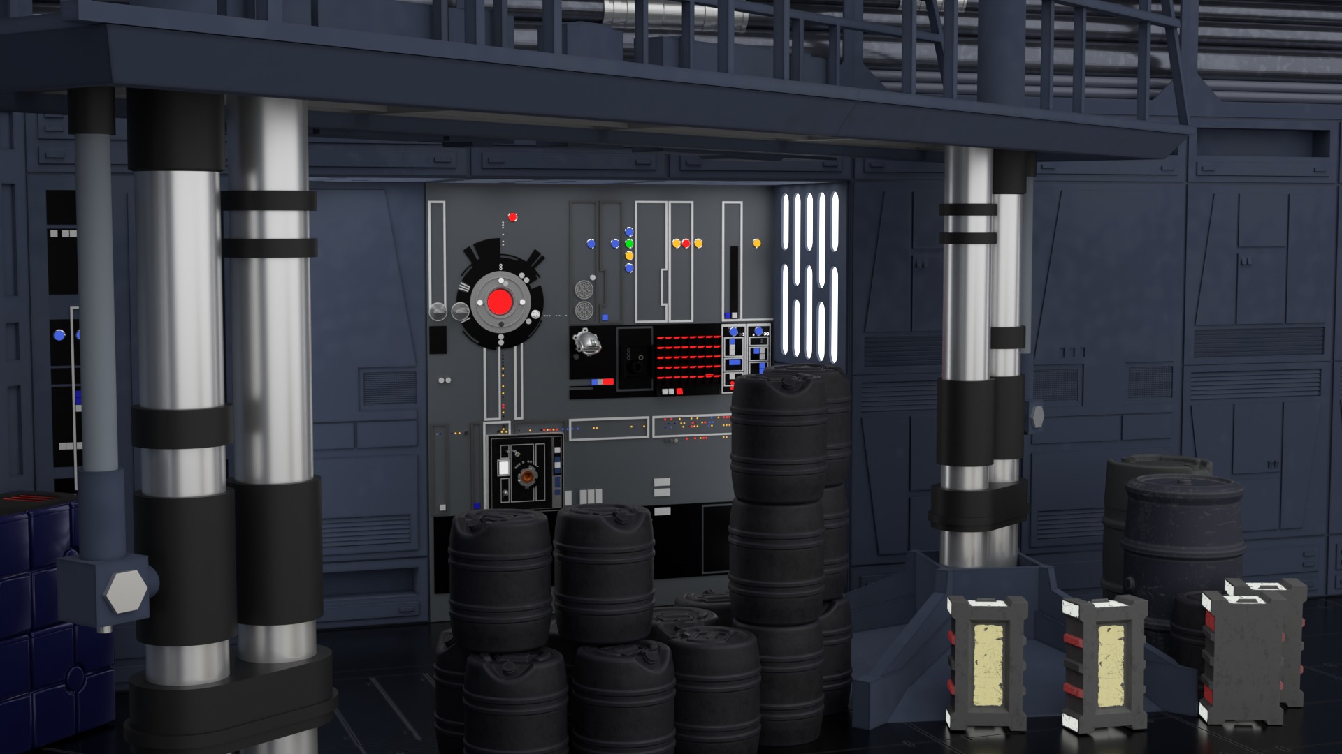 Set 1 - Death Star Docking bay 2037 1-6 scale Hottoys  3D Model Collection_7