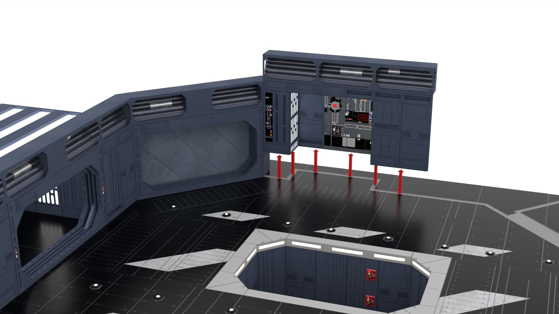 Set 1 - Death Star Docking bay 2037 1-6 scale Hottoys  3D Model Collection_72