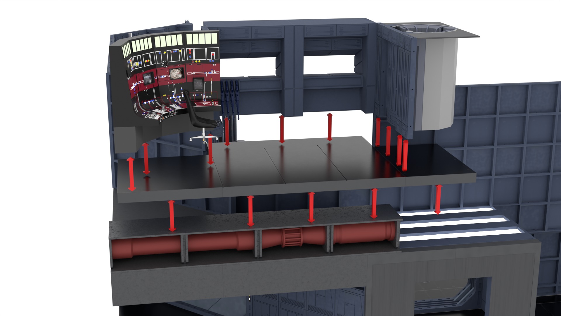 Set 1 - Death Star Docking bay 2037 1-12 scale Blackseries 3D Model Collection_85