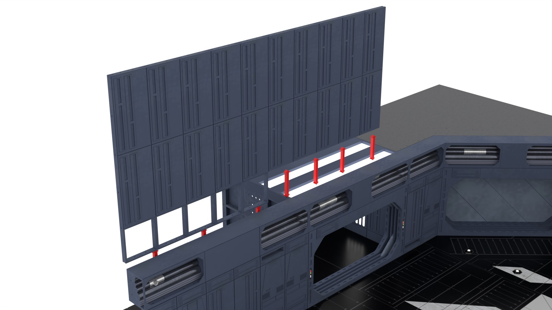 Set 1 - Death Star Docking bay 2037 1-12 scale Blackseries 3D Model Collection_80