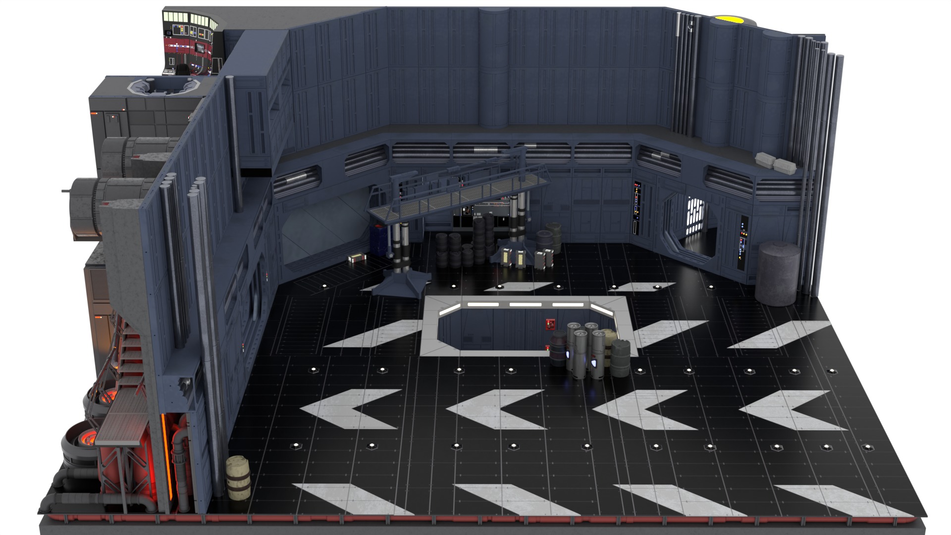 Set 1 - Death Star Docking bay 2037 1-12 scale Blackseries 3D Model Collection_3