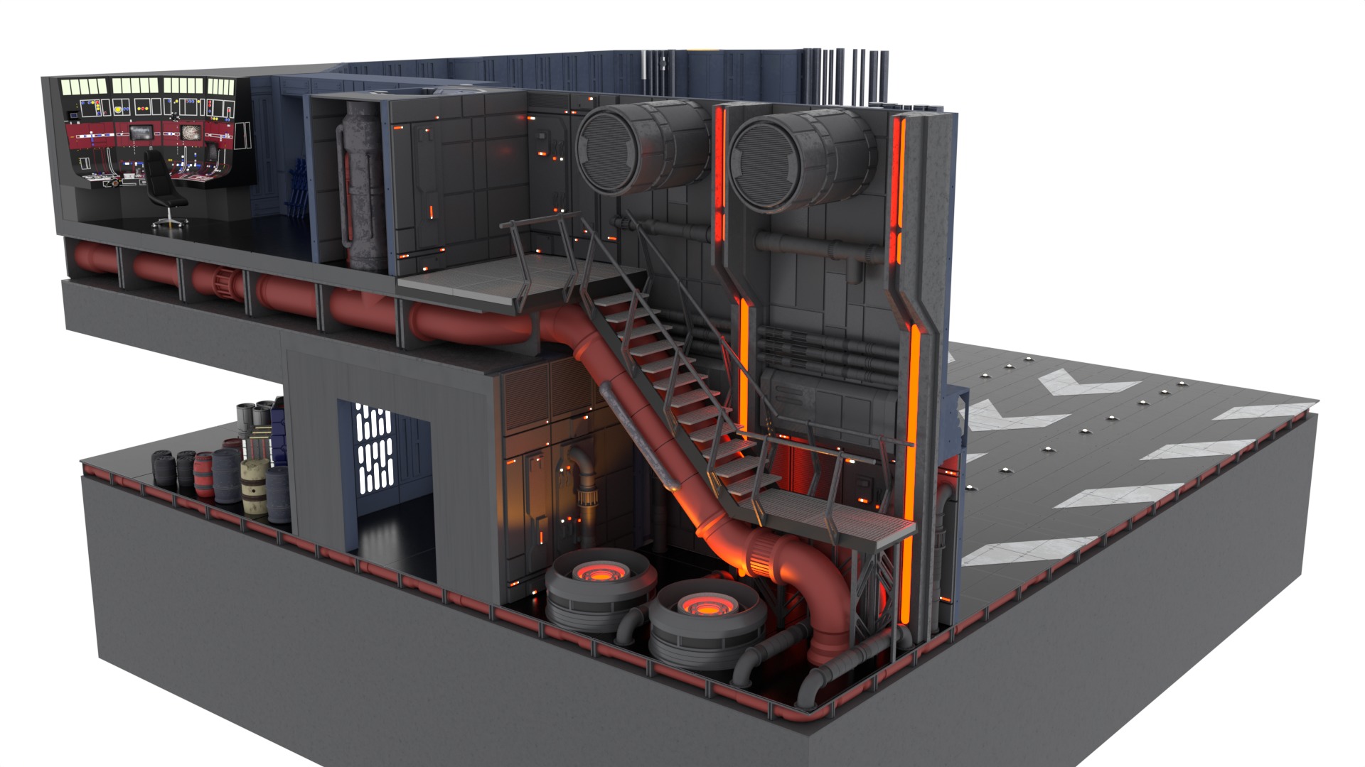 Set 1 - Death Star Docking bay 2037 1-12 scale Blackseries 3D Model Collection_14