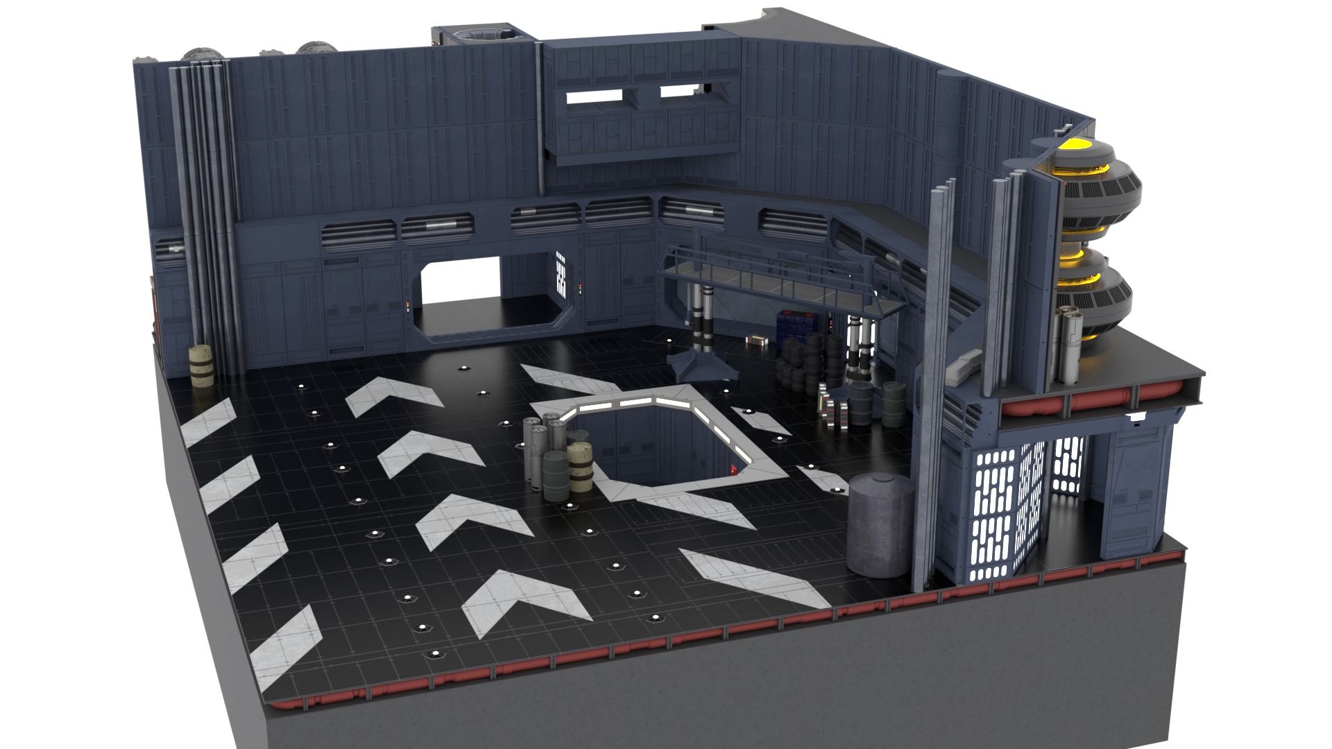 Set 1 - Death Star Docking bay 2037 1-12 scale Blackseries 3D Model Collection_6