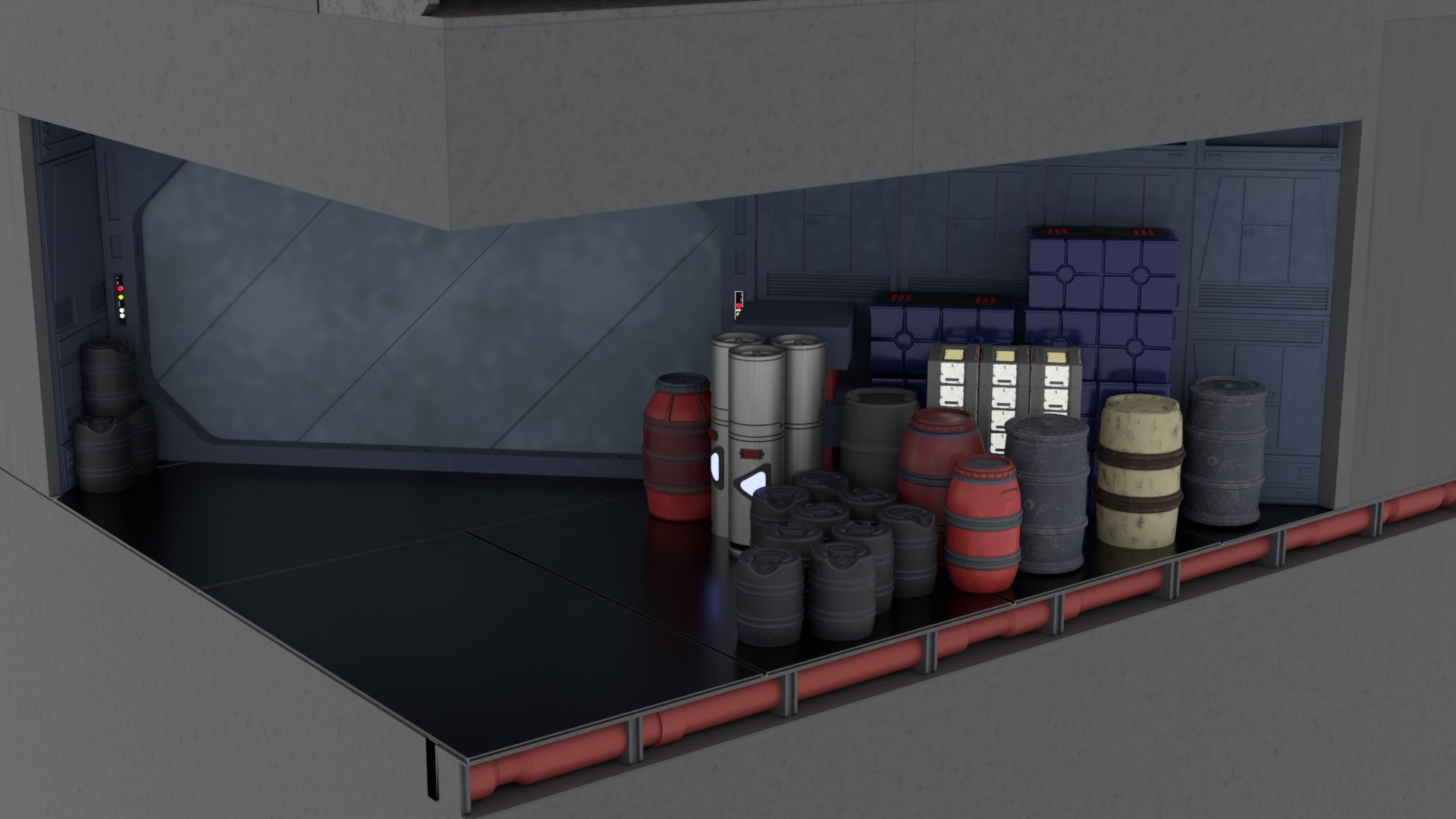 Set 1 - Death Star Docking bay 2037 1-12 scale Blackseries 3D Model Collection_19