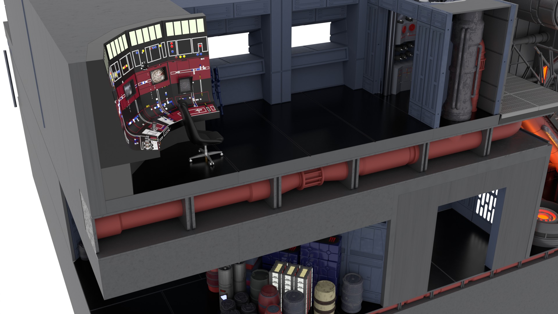 Set 1 - Death Star Docking bay 2037 1-12 scale Blackseries 3D Model Collection_16