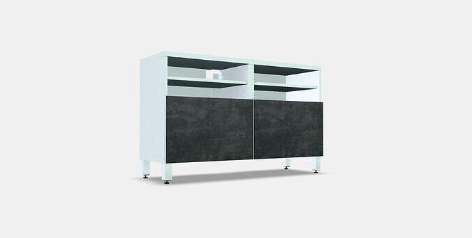 BESTA TV bench with doors 23 Low-poly 3D model