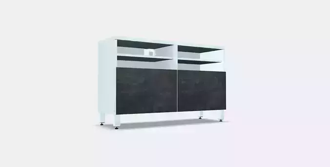 BESTA TV bench with doors 23