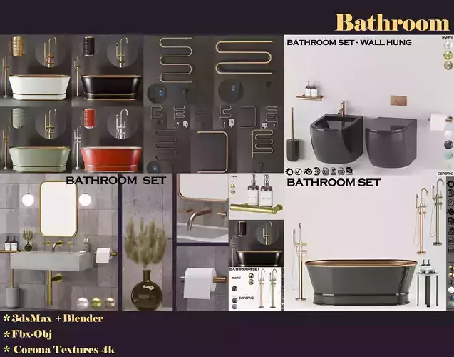 bathroom set  3D Model Collection