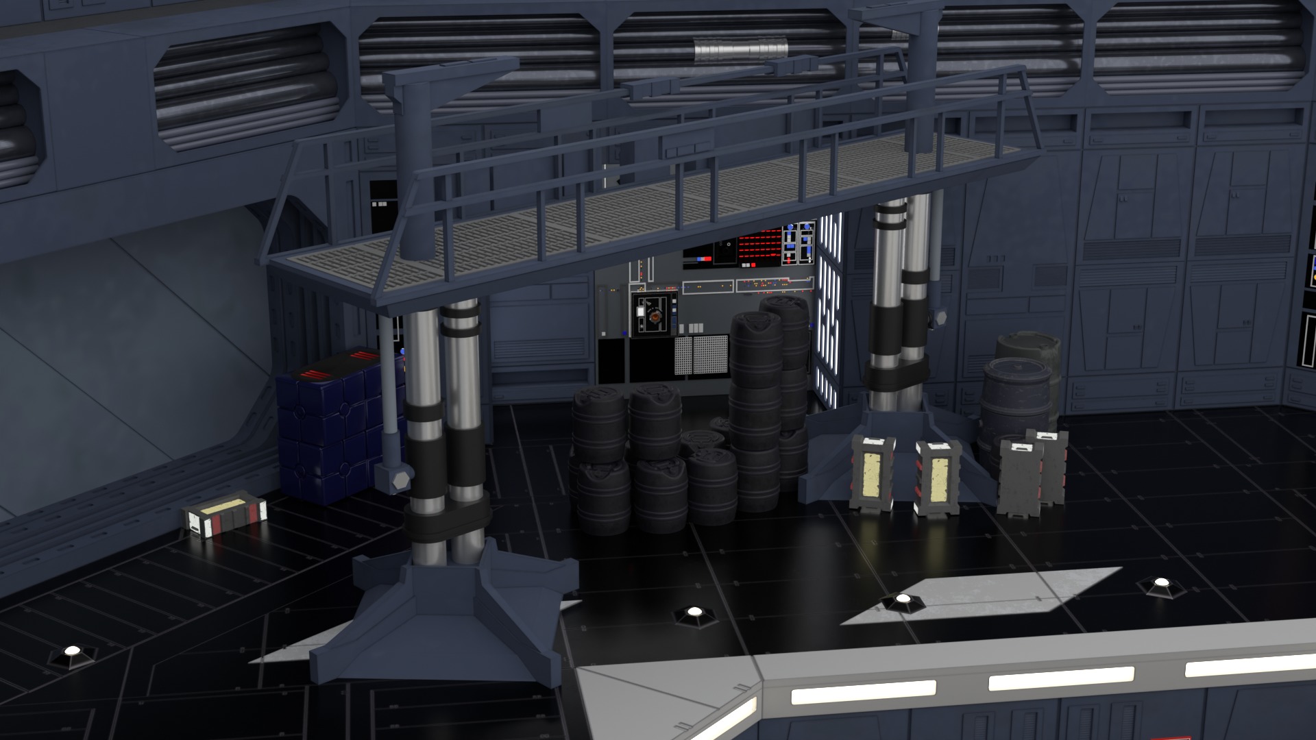 Set 1 - Death Star Docking bay 2037 1-18 scale Kenner Hasbro 3D Model Collection_102