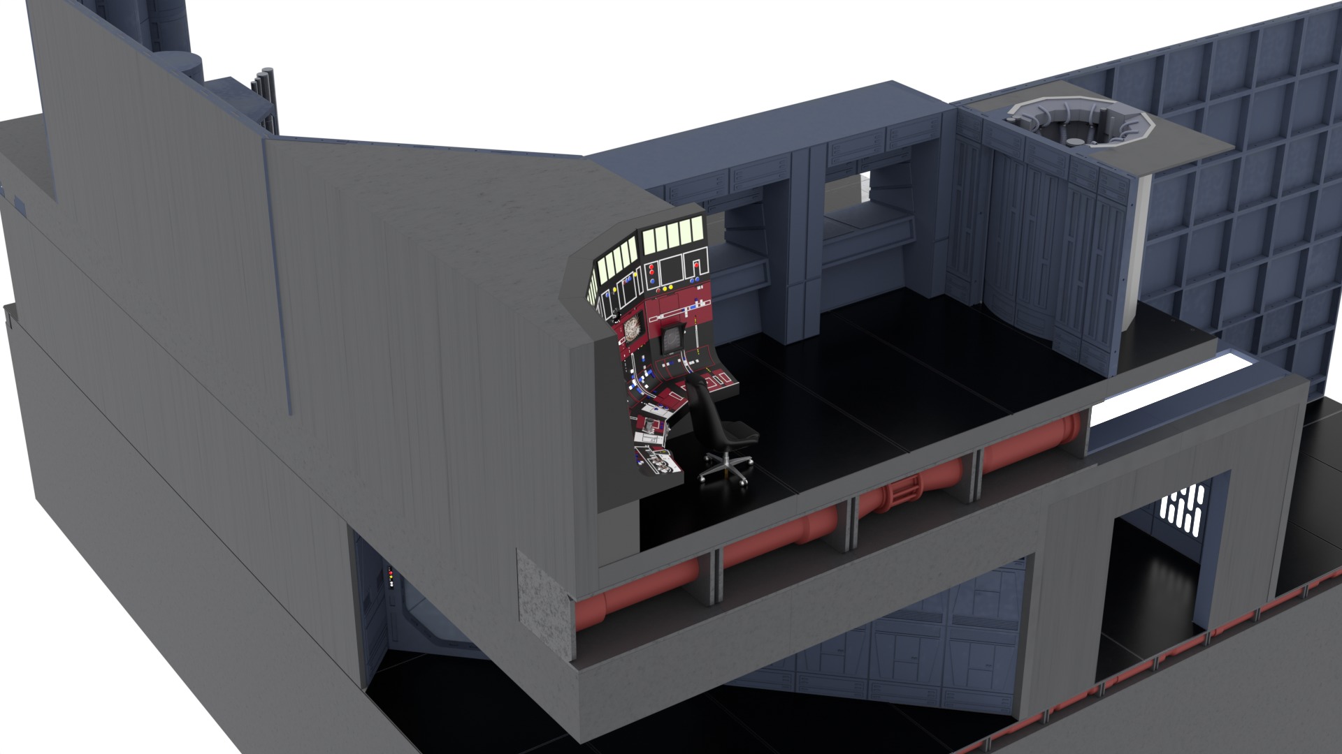 Set 1 - Death Star Docking bay 2037 1-18 scale Kenner Hasbro 3D Model Collection_67