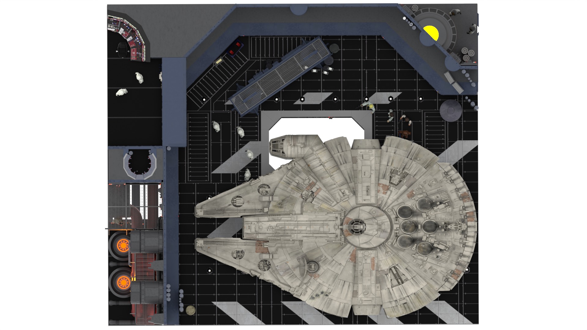 Set 1 - Death Star Docking bay 2037 1-18 scale Kenner Hasbro 3D Model Collection_109