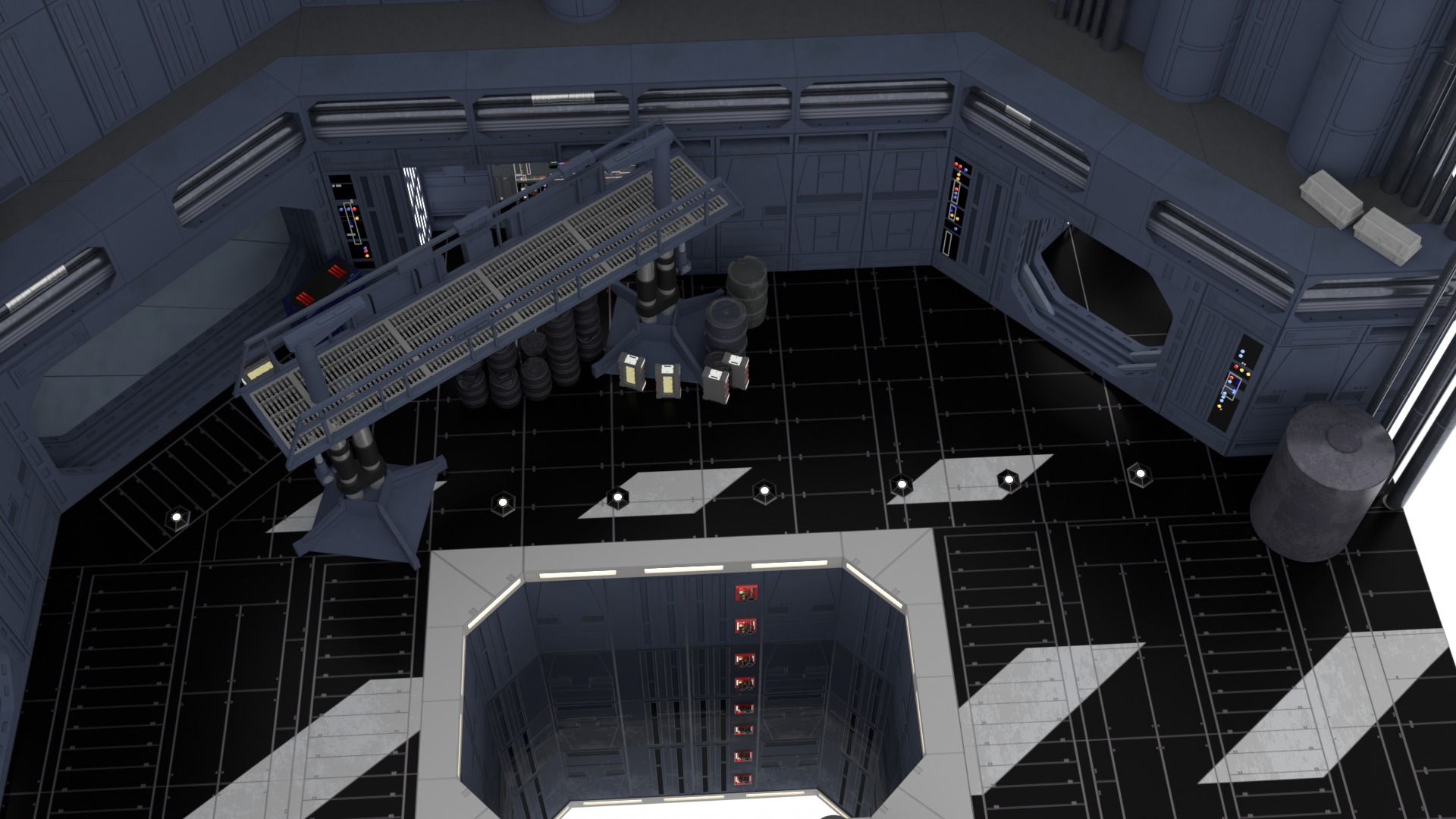 Set 1 - Death Star Docking bay 2037 1-18 scale Kenner Hasbro 3D Model Collection_11