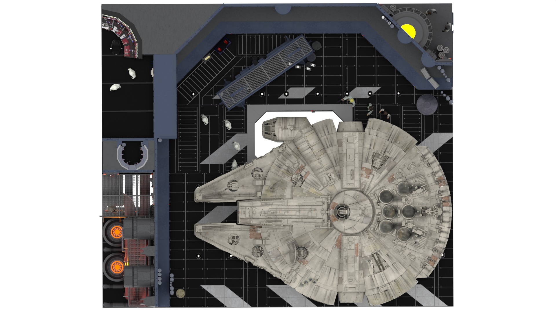 Set 1 - Death Star Docking bay 2037 1-18 scale Kenner Hasbro 3D Model Collection_107