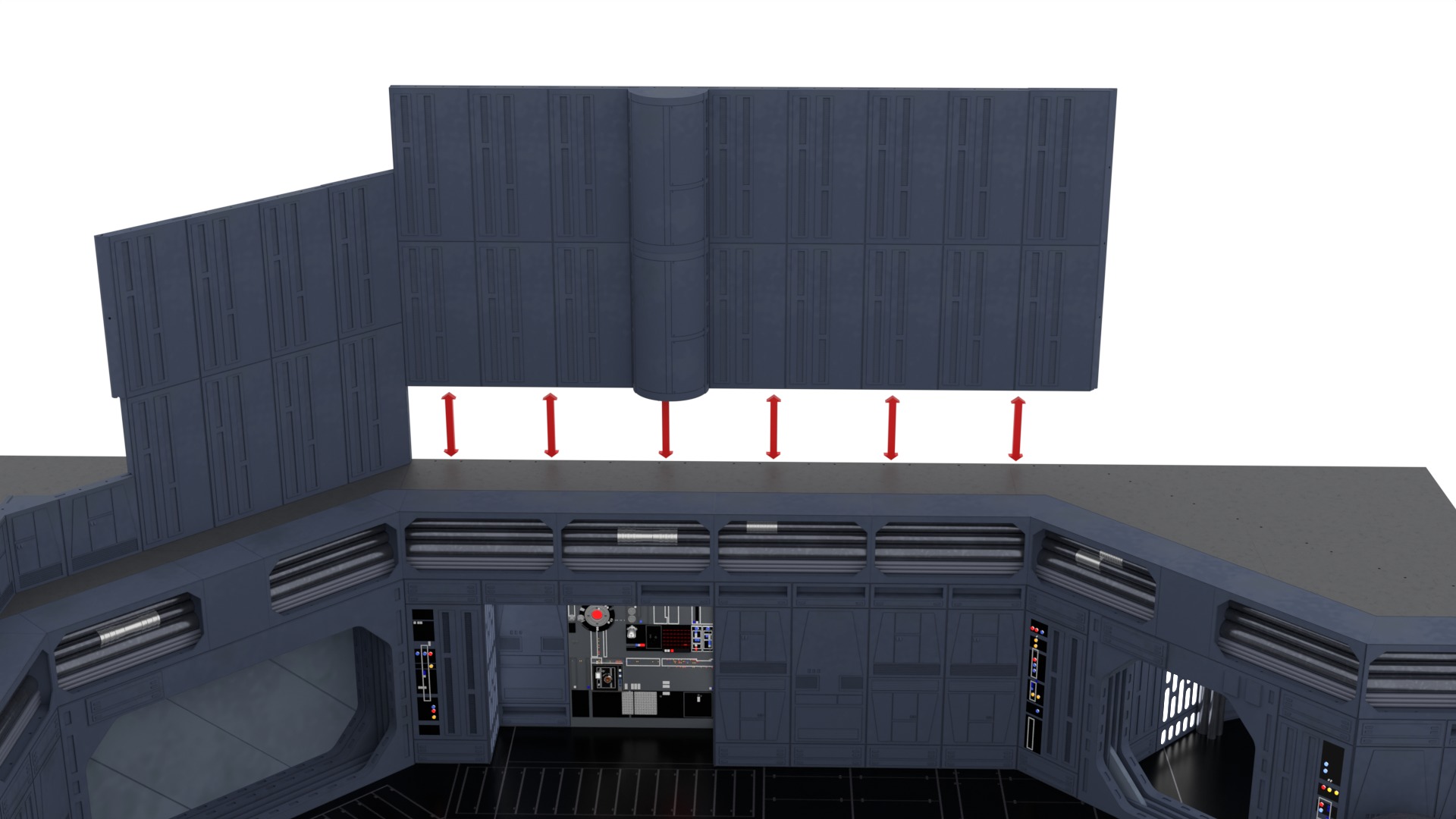 Set 1 - Death Star Docking bay 2037 1-18 scale Kenner Hasbro 3D Model Collection_95