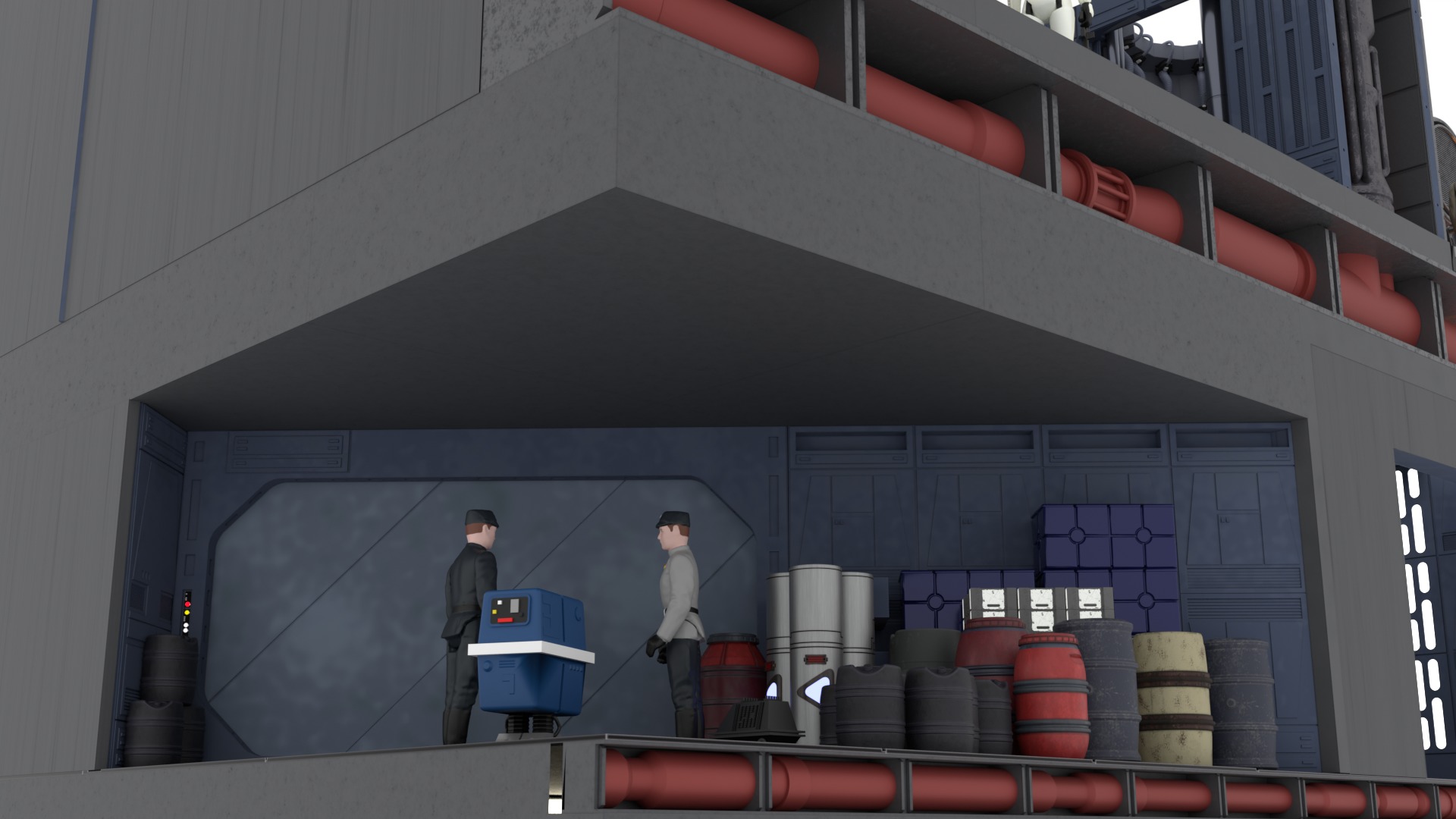 Set 1 - Death Star Docking bay 2037 1-18 scale Kenner Hasbro 3D Model Collection_30