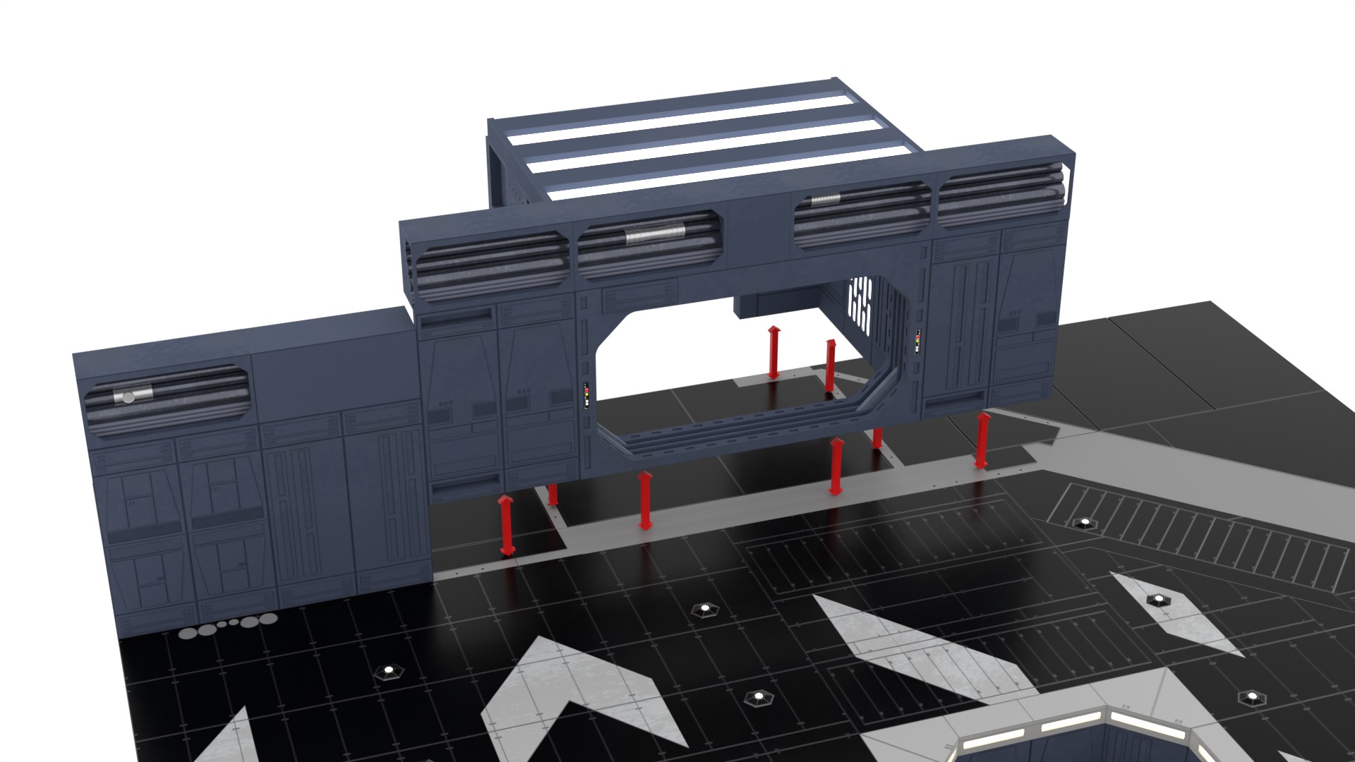 Set 1 - Death Star Docking bay 2037 1-18 scale Kenner Hasbro 3D Model Collection_84