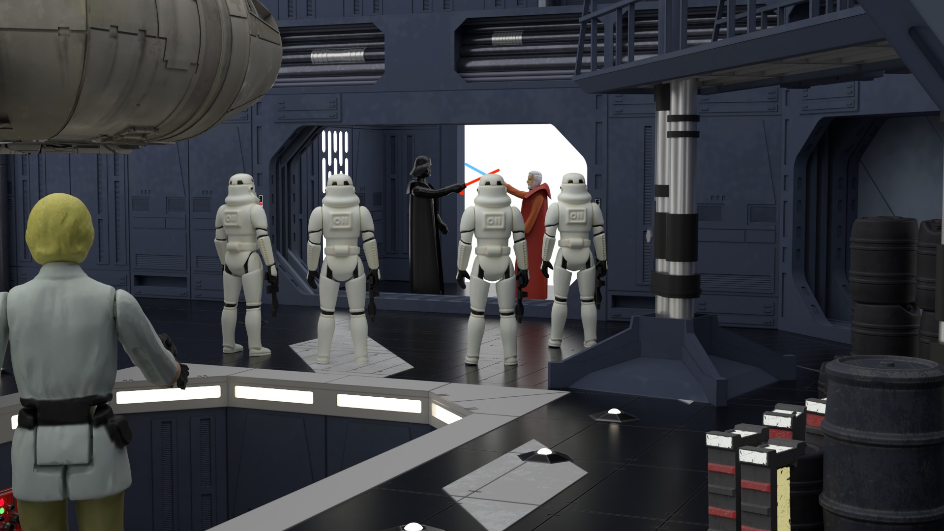 Set 1 - Death Star Docking bay 2037 1-18 scale Kenner Hasbro 3D Model Collection_24