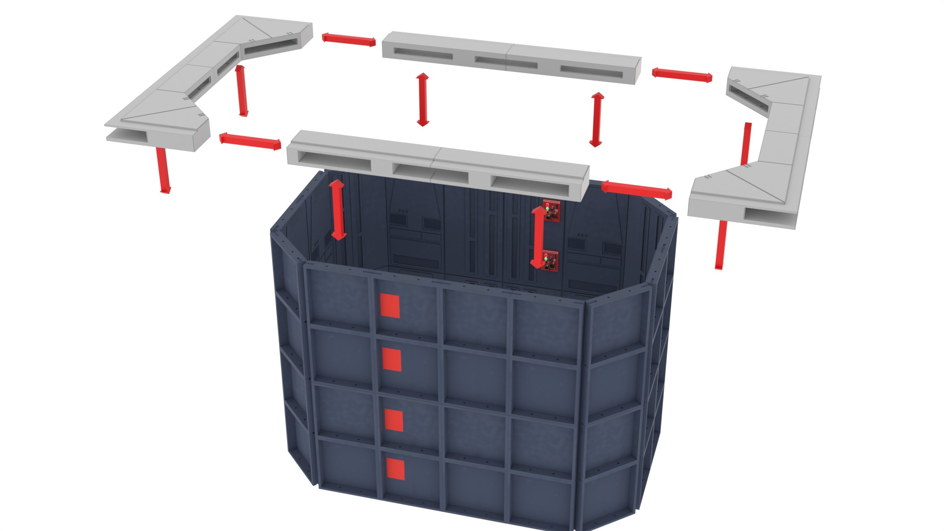 Set 1 - Death Star Docking bay 2037 1-18 scale Kenner Hasbro 3D Model Collection_56