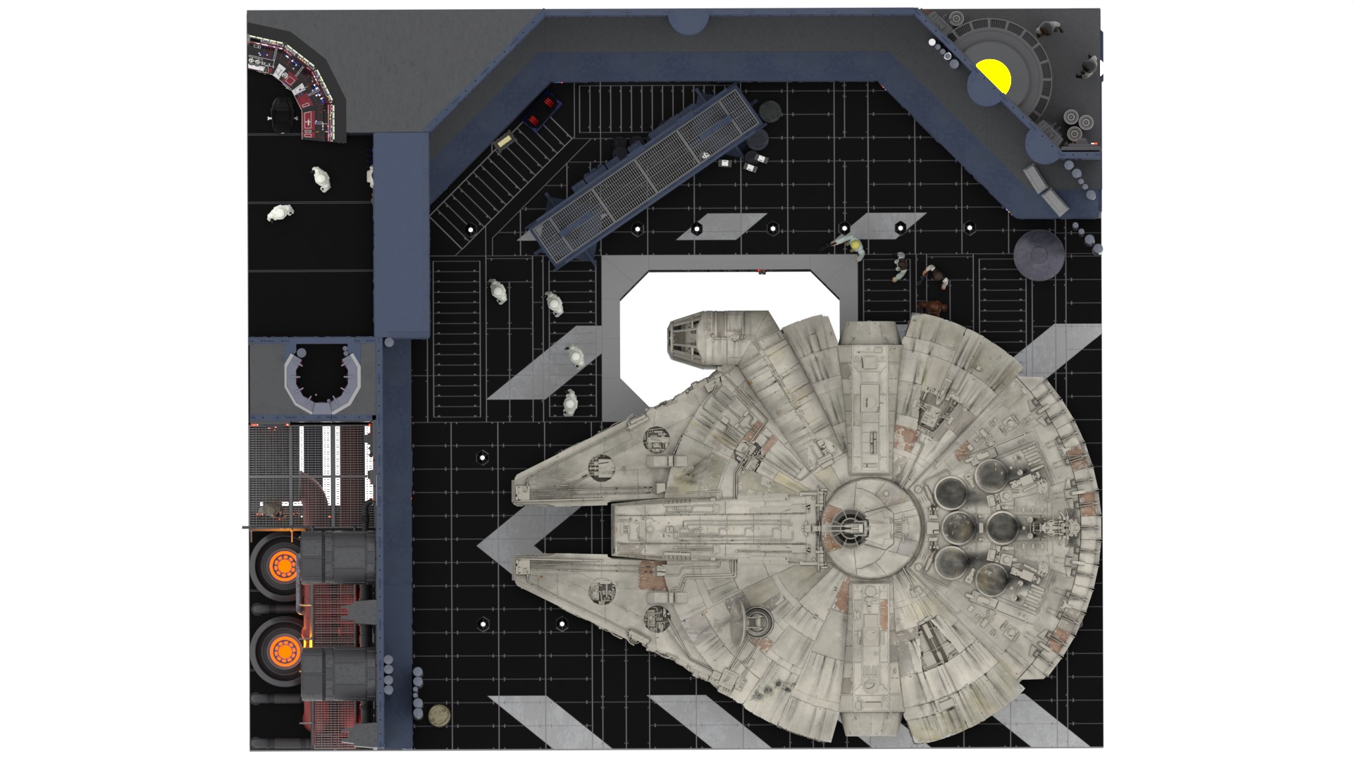Set 1 - Death Star Docking bay 2037 1-18 scale Kenner Hasbro 3D Model Collection_110