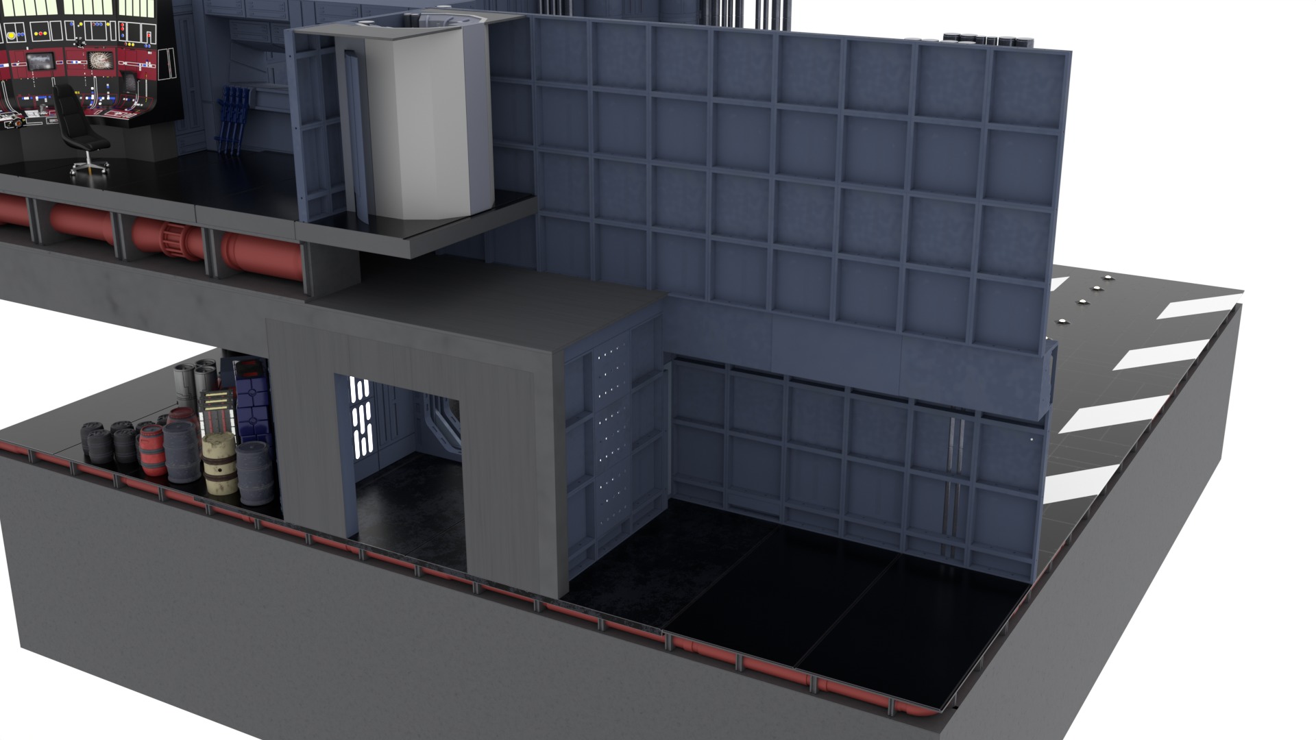 Set 1 - Death Star Docking bay 2037 1-18 scale Kenner Hasbro 3D Model Collection_46