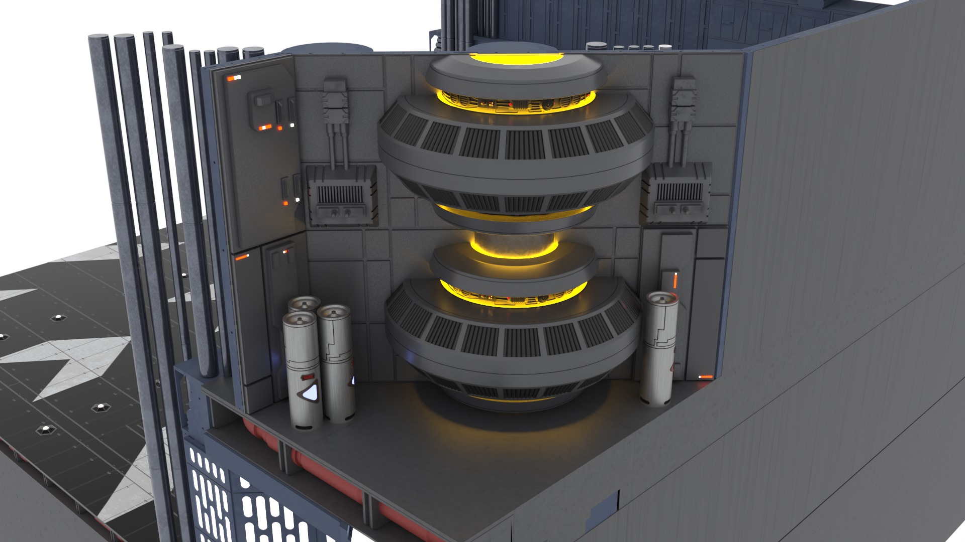 Set 1 - Death Star Docking bay 2037 1-18 scale Kenner Hasbro 3D Model Collection_14