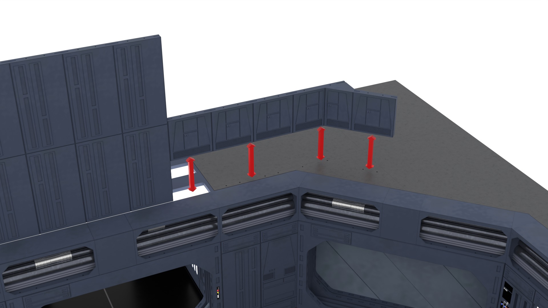 Set 1 - Death Star Docking bay 2037 1-18 scale Kenner Hasbro 3D Model Collection_93