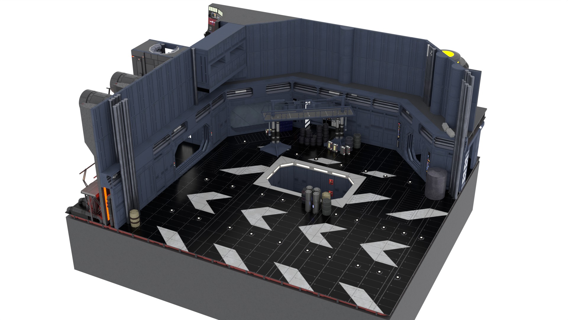 Set 1 - Death Star Docking bay 2037 1-18 scale Kenner Hasbro 3D Model Collection_5