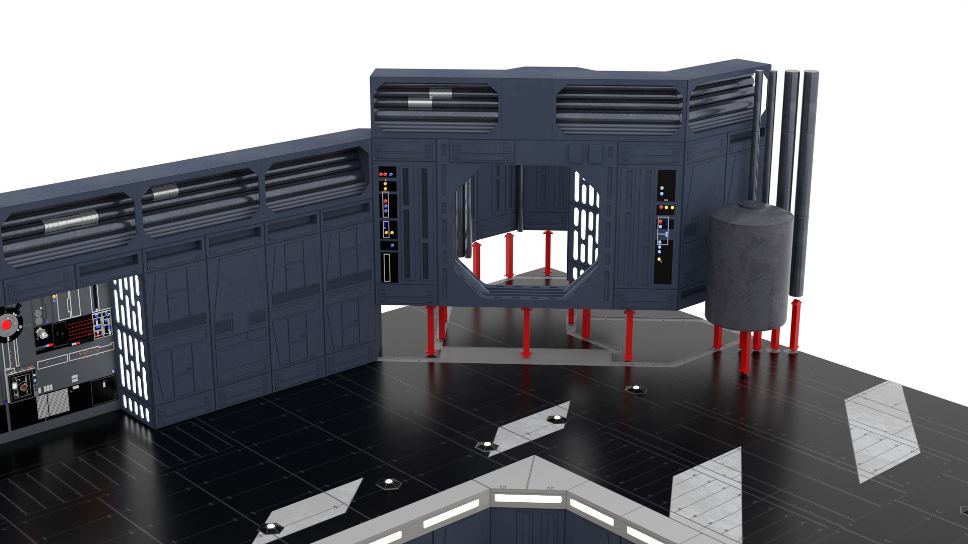 Set 1 - Death Star Docking bay 2037 1-18 scale Kenner Hasbro 3D Model Collection_88