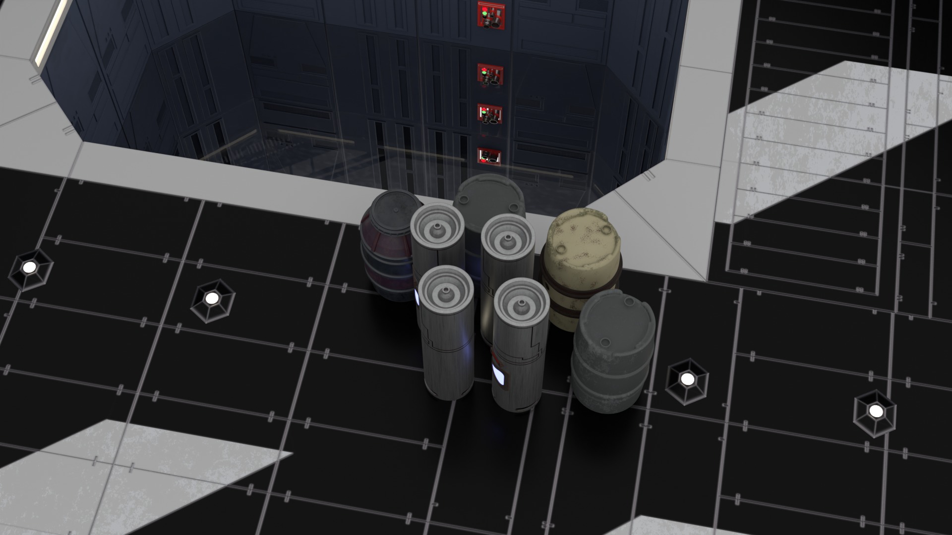 Set 1 - Death Star Docking bay 2037 1-18 scale Kenner Hasbro 3D Model Collection_103