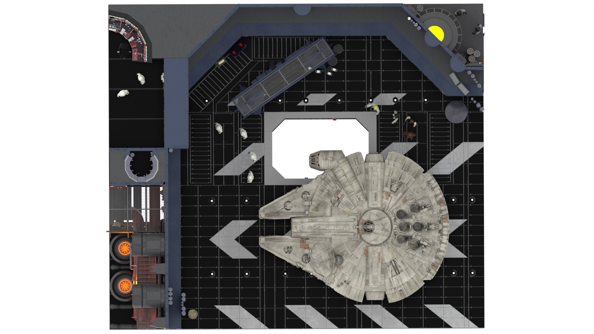 Set 1 - Death Star Docking bay 2037 1-18 scale Kenner Hasbro 3D Model Collection_108