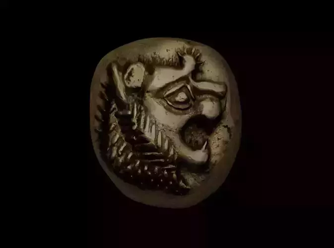 Roaring lion of Lydia first coin 3D print model