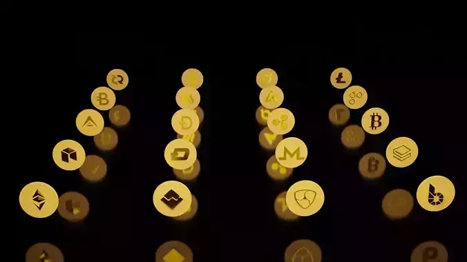 Cryptocoins 3d models