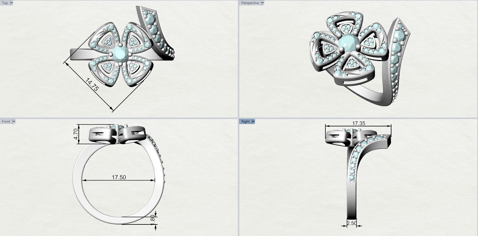 Bvlgari Fiorever Ring 3D print model_8