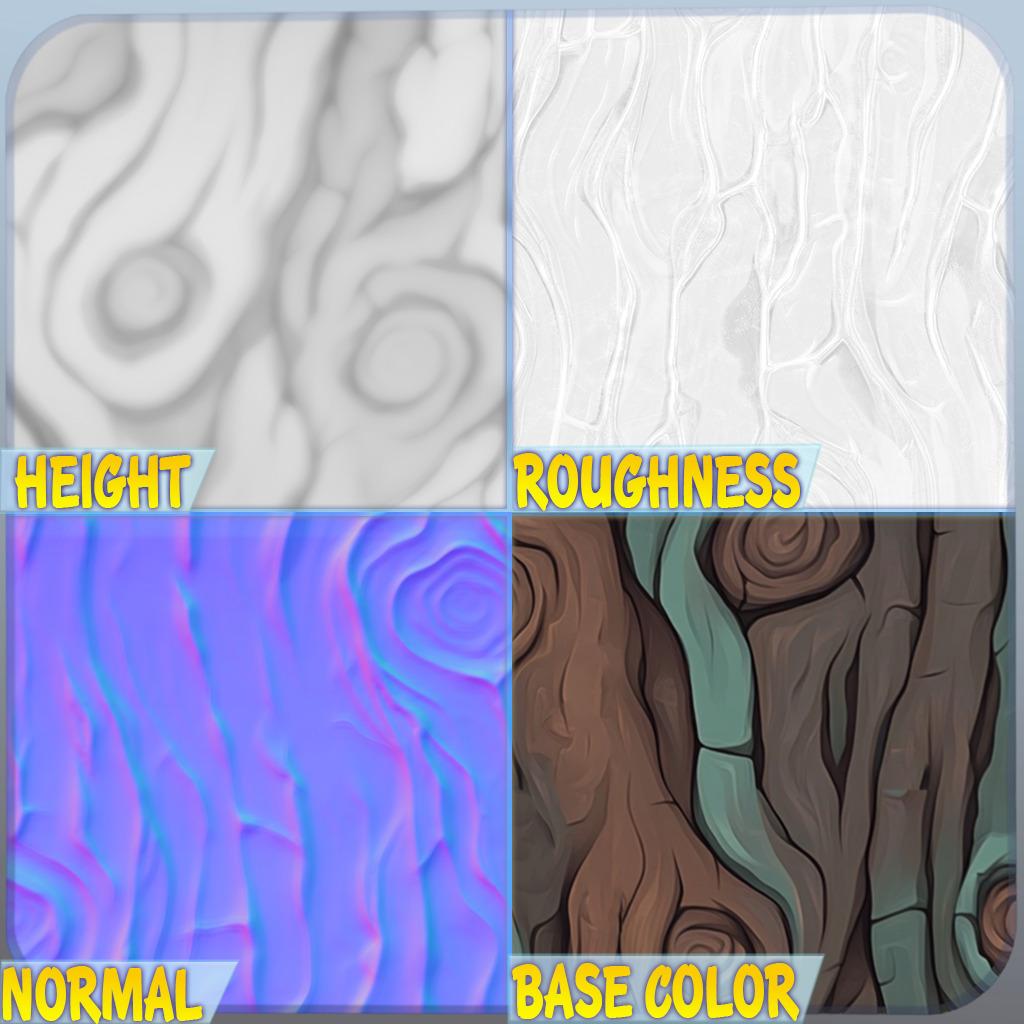 Stylized Bark Seamless Texture Texture_1