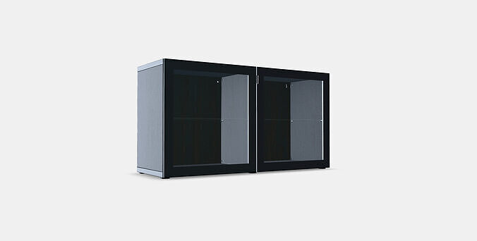 BESTA Shelf unit with glass doors 1 3D model