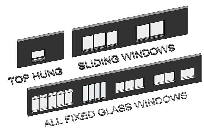 All windows Volume01 Parametric Revit family 3D model 3D model
