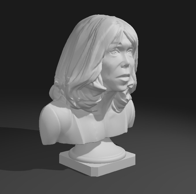 Brigitte Macron Portrait Sculture France Presidente Head 3D print model_3