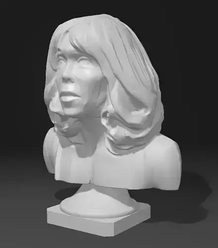Brigitte Macron Portrait Sculture France Presidente Head 3D print model