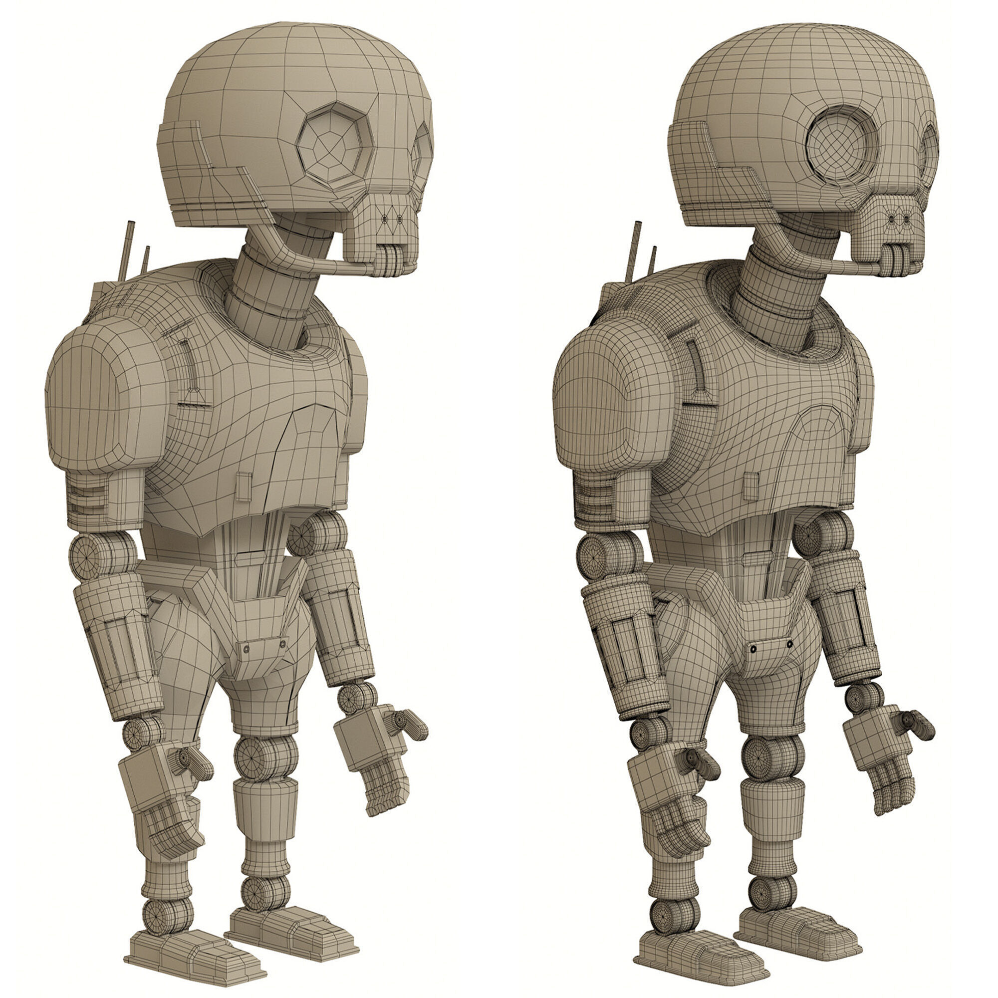 Robot Low-poly 3D model_5