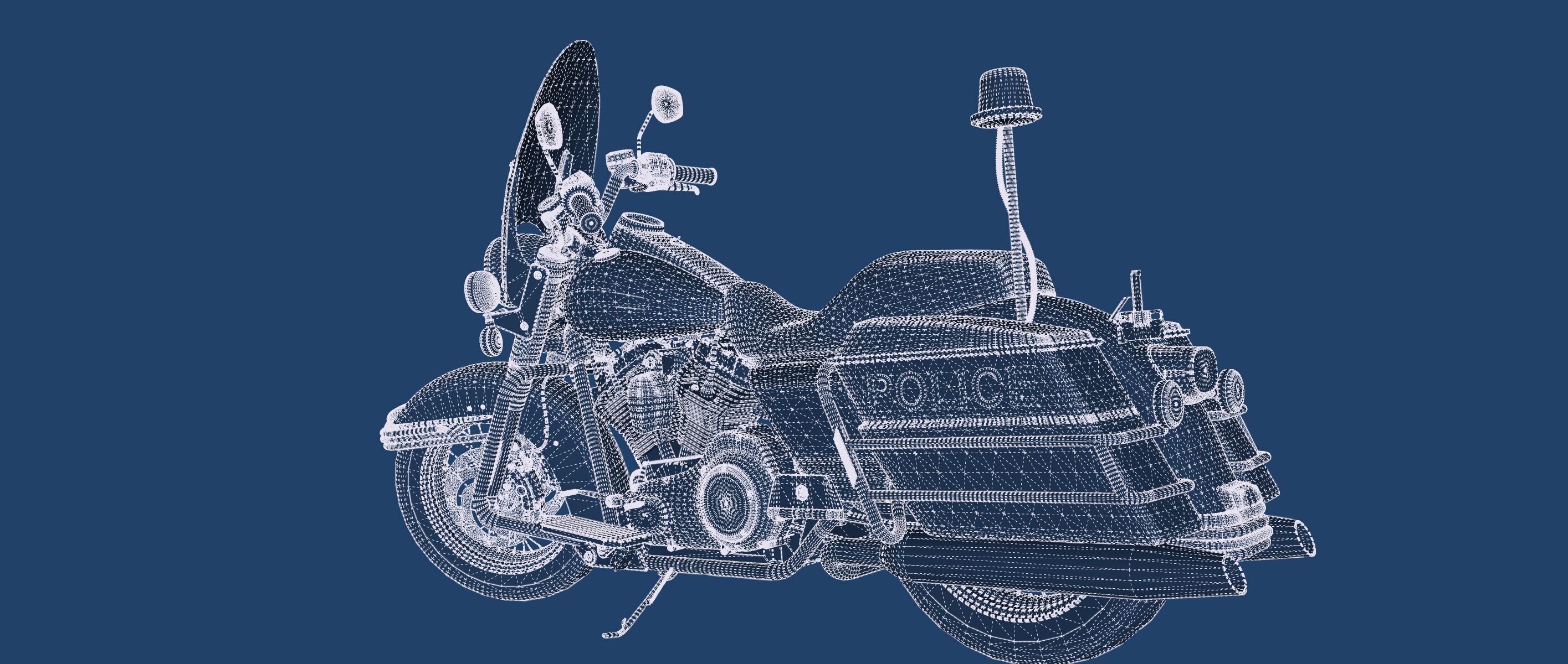 Police Harley Davidson 3D model_32