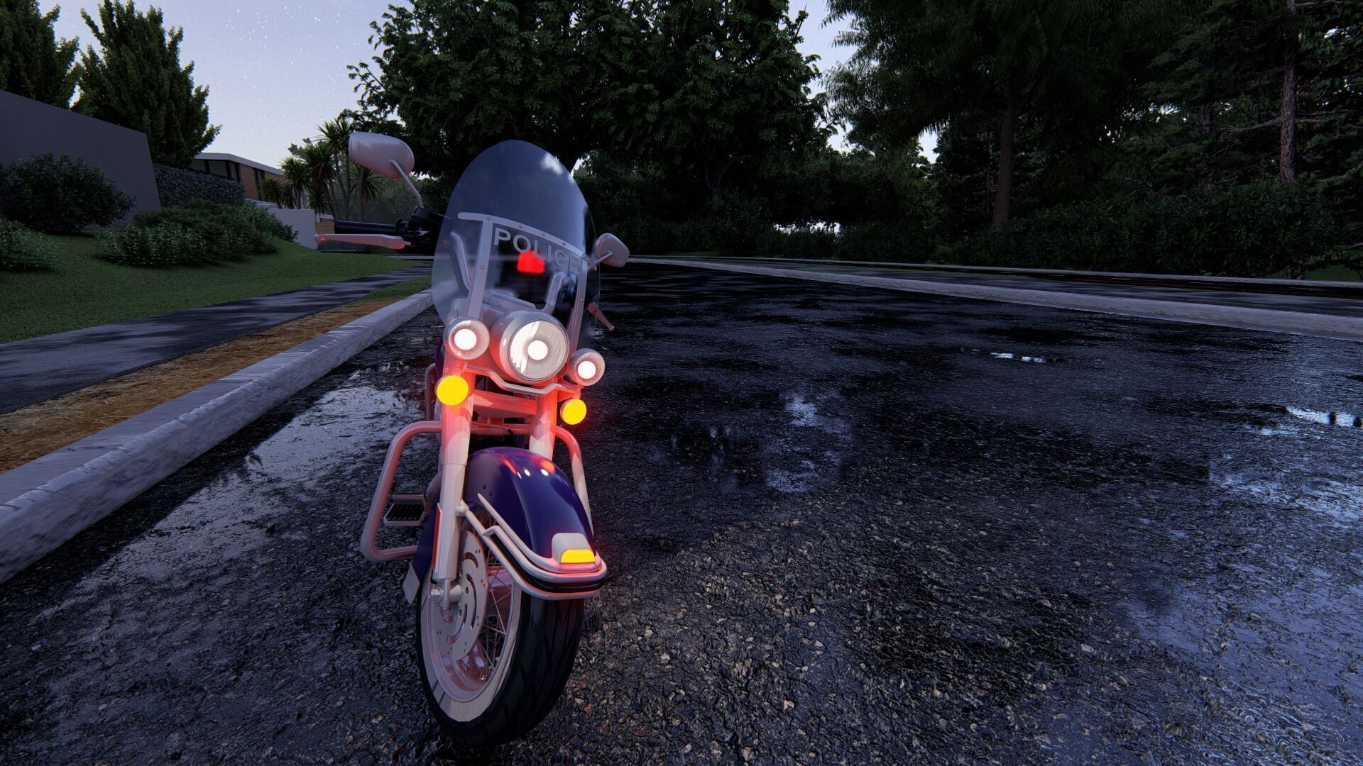 Police Harley Davidson 3D model_20