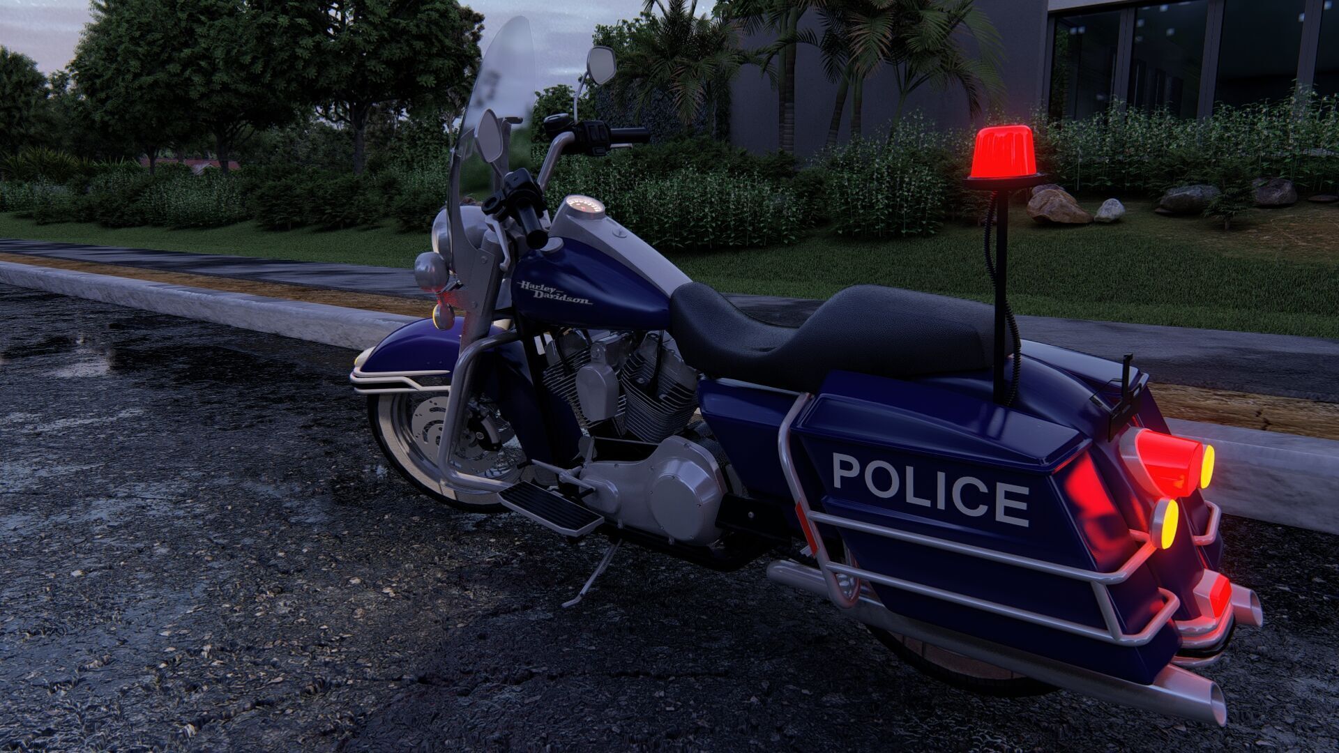 Police Harley Davidson 3D model_8