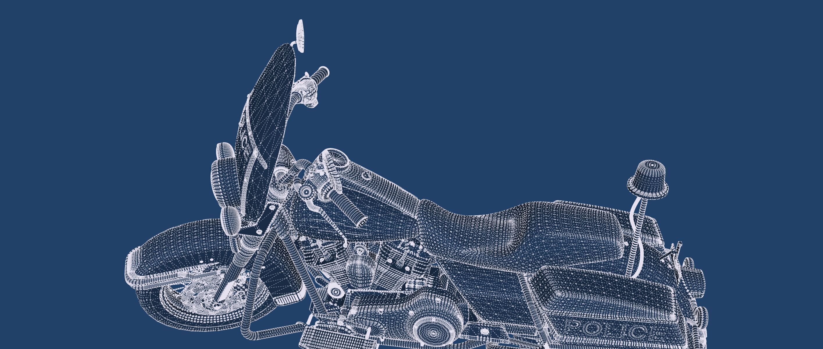 Police Harley Davidson 3D model_33